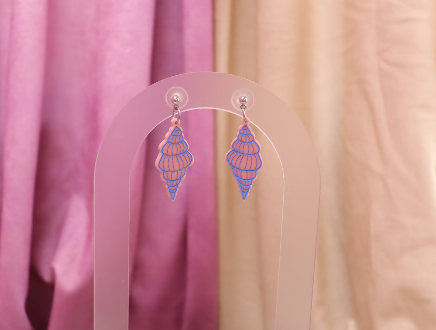 Painted Spiral Shell EarringsS