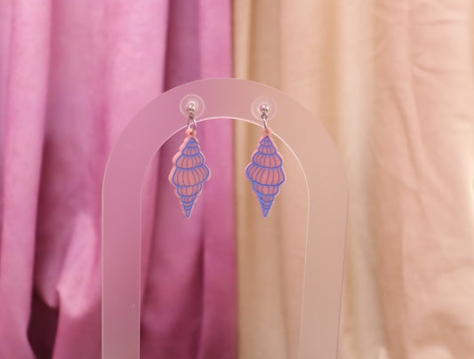 Painted Spiral Shell EarringsS