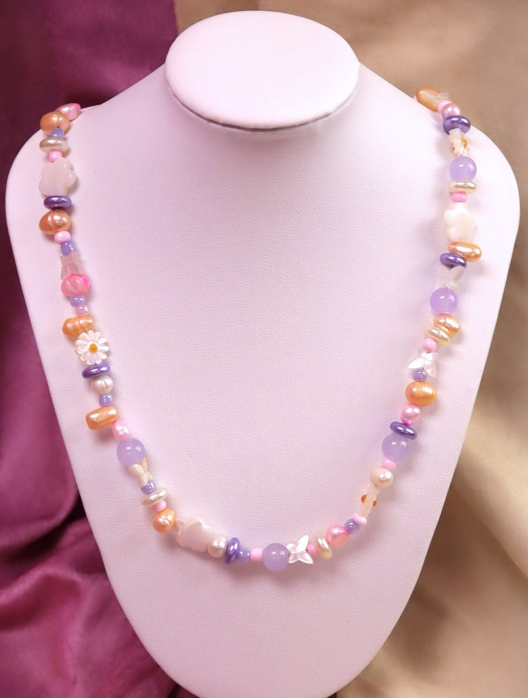 Soft Beach Pastels Beaded Necklace