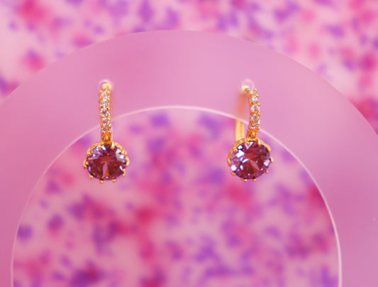 Amethyst Oath - Gem Hoop Earrings