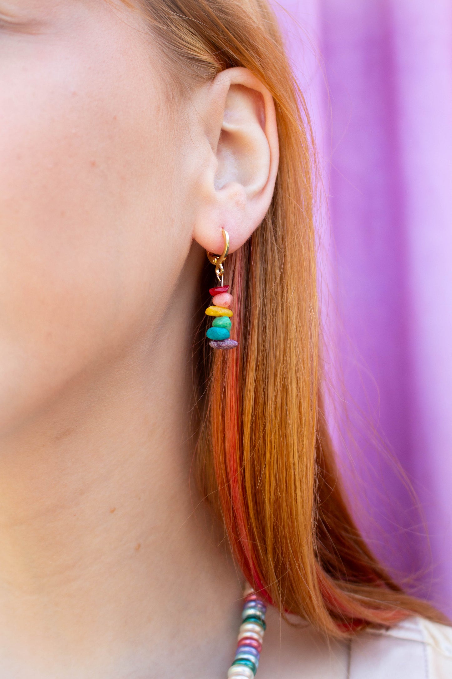Stronger Today Rainbow Rock Charm Earrings
