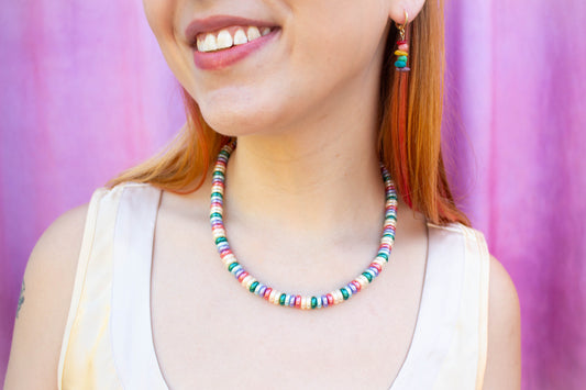 Rainbow Flat Pearl Necklace