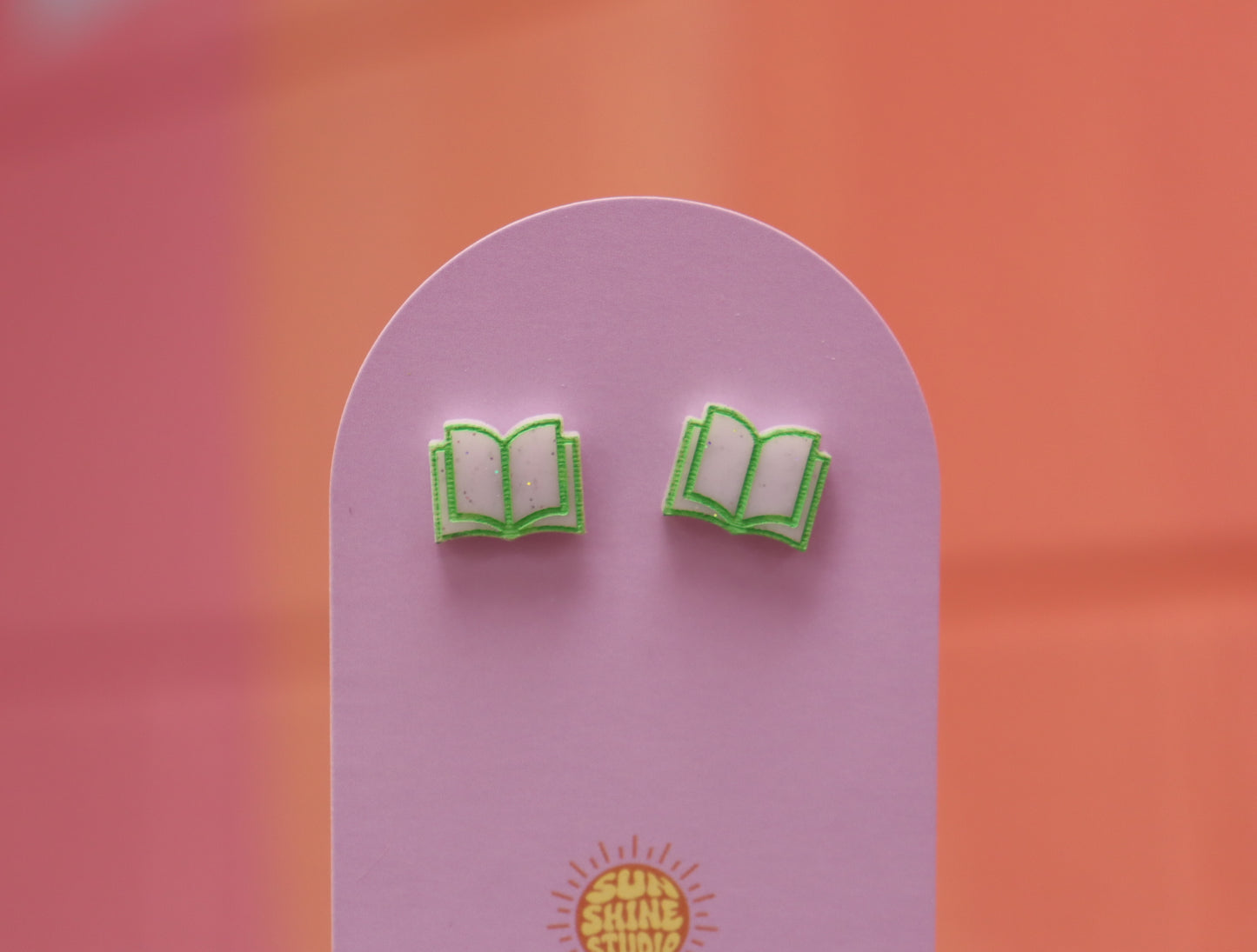 Open Book Tiny Stud Earrings