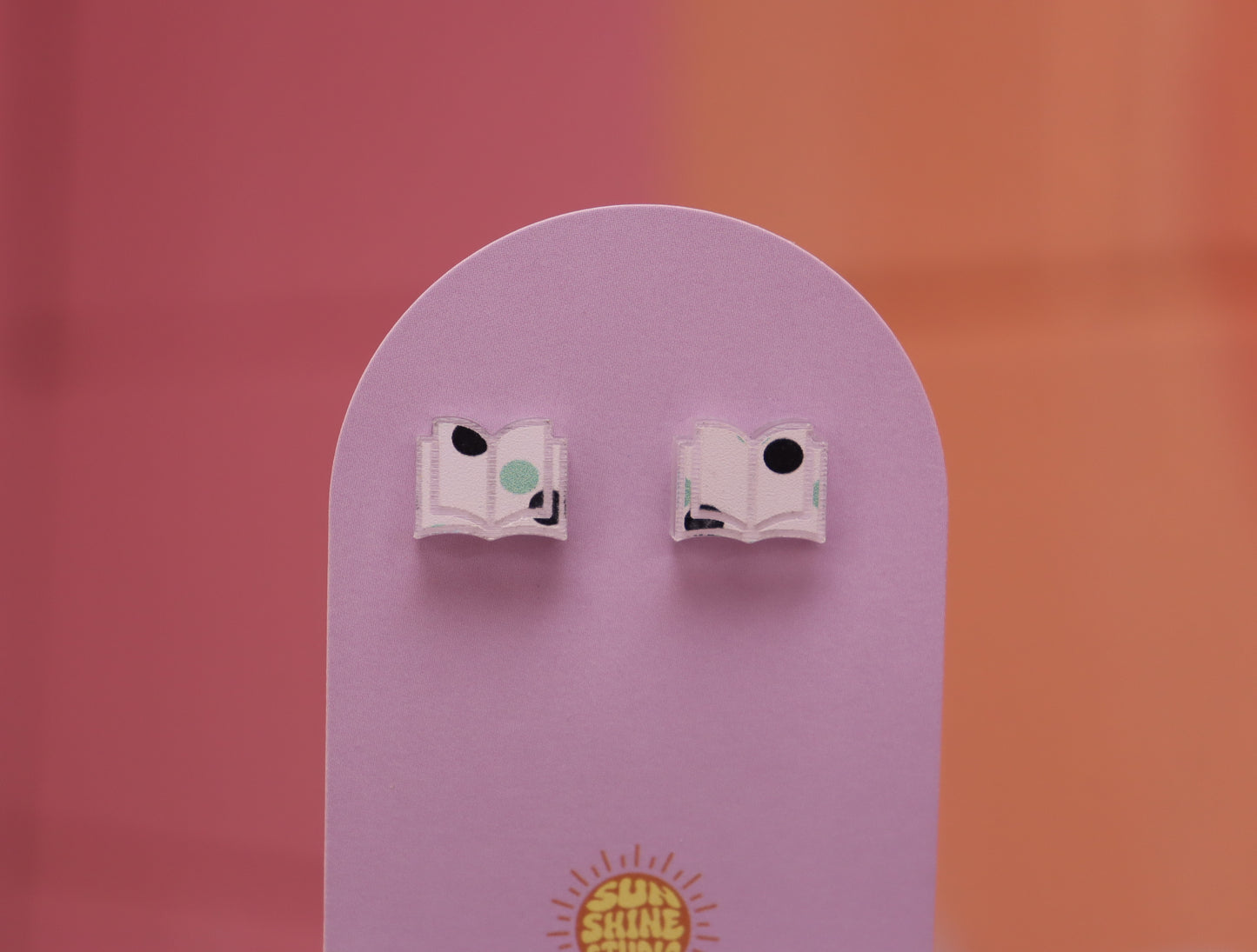 Open Book Tiny Stud Earrings