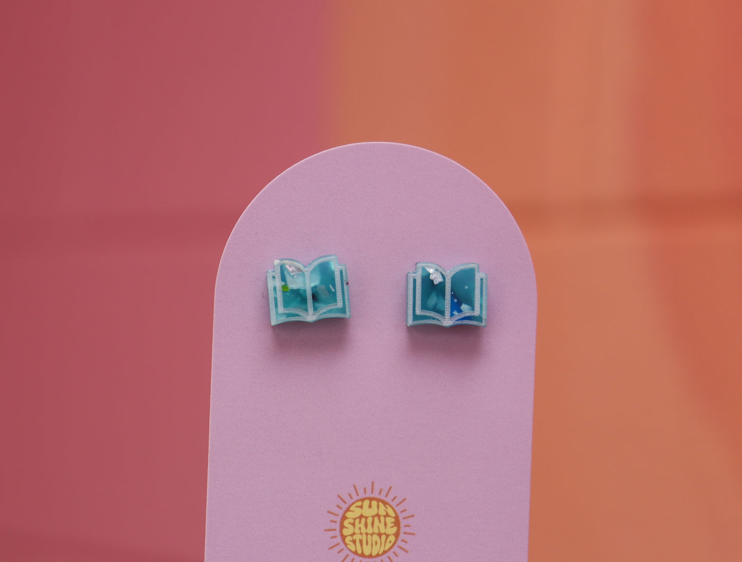 Open Book Tiny Stud Earrings