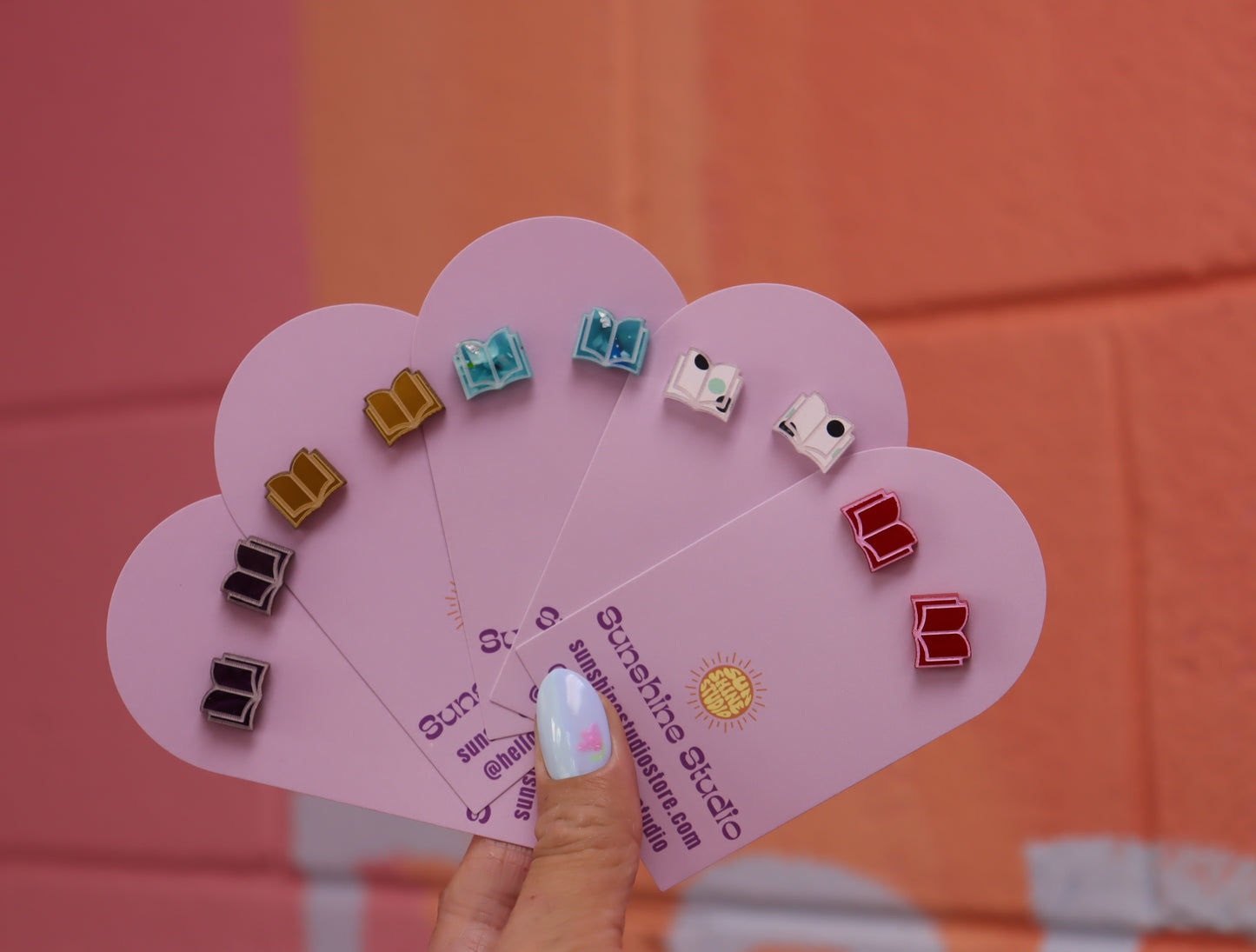 Open Book Tiny Stud Earrings