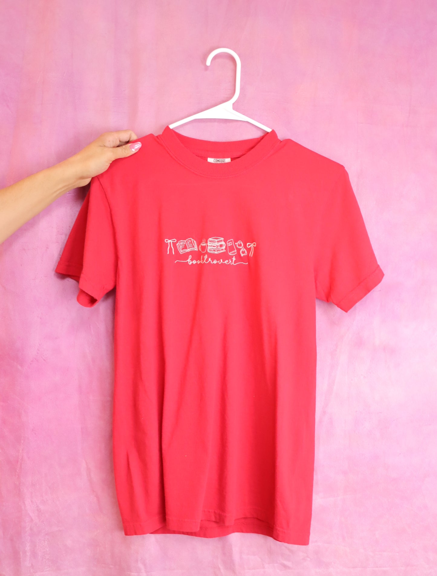 “Booktrovert” Embroidered Shirt