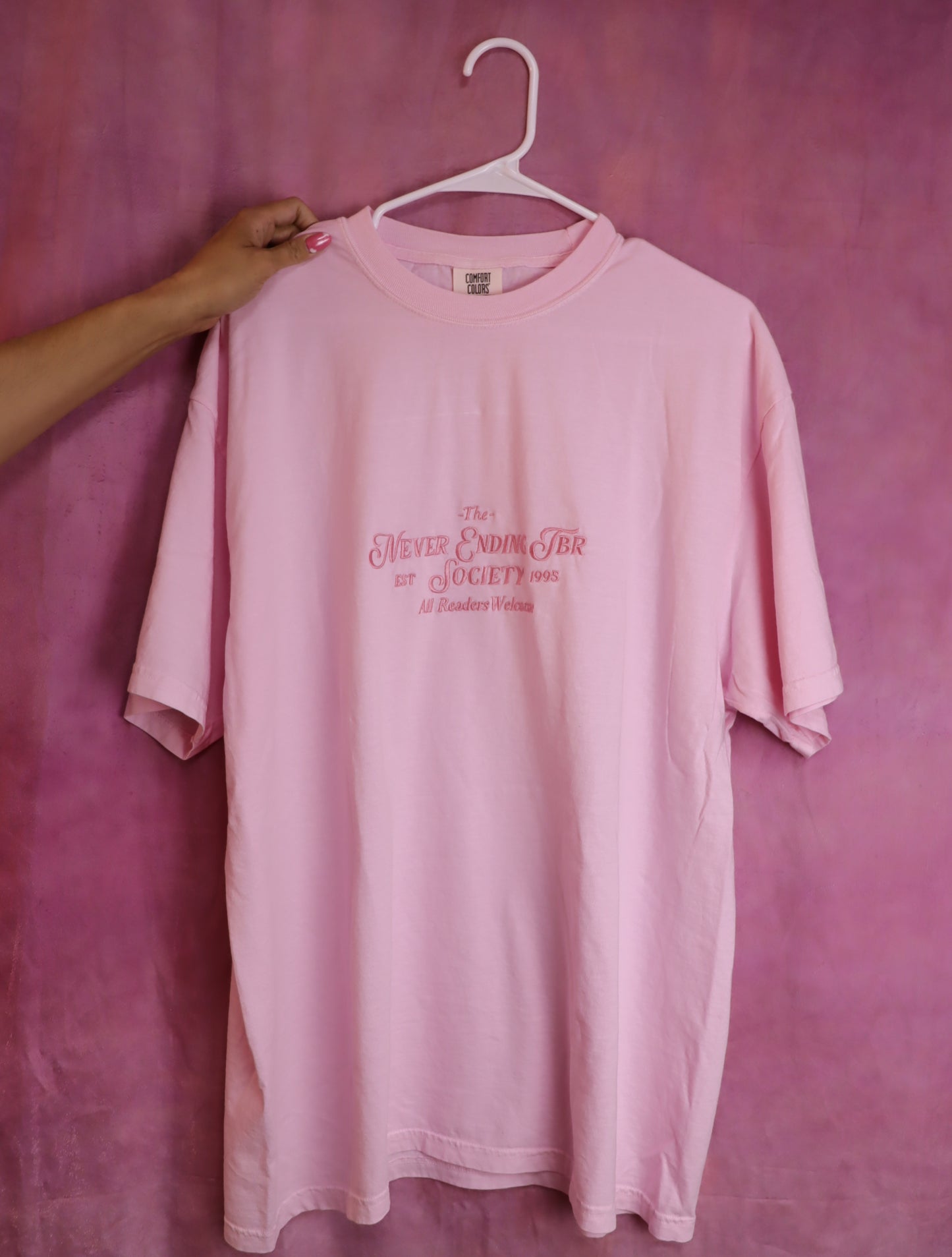 "Never Ending TBR" Embroidered Shirt