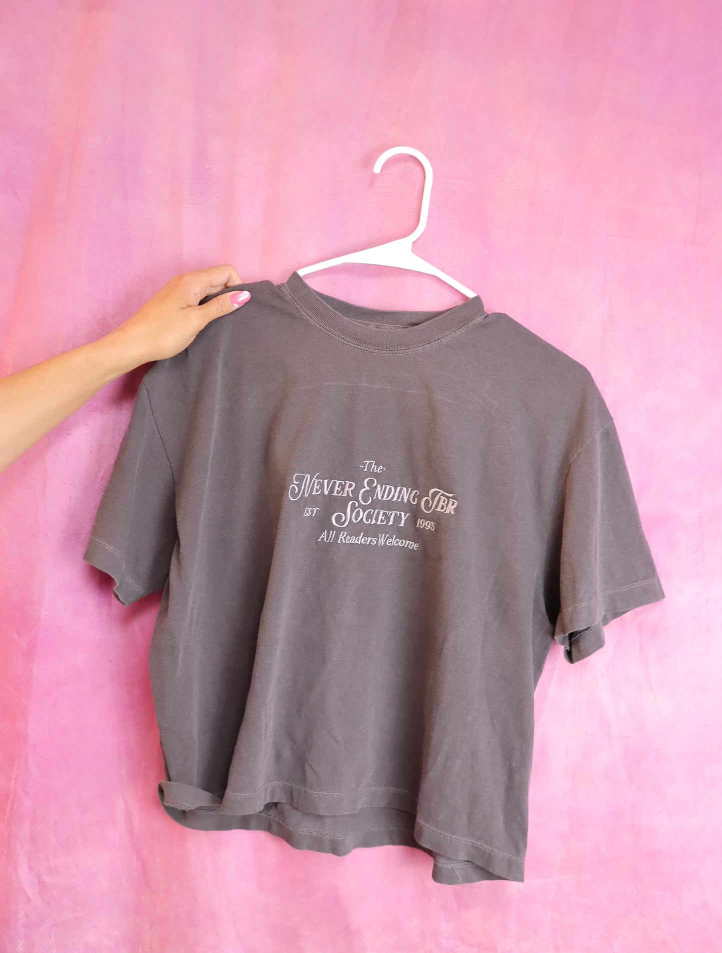 "Never Ending TBR" Embroidered Shirt