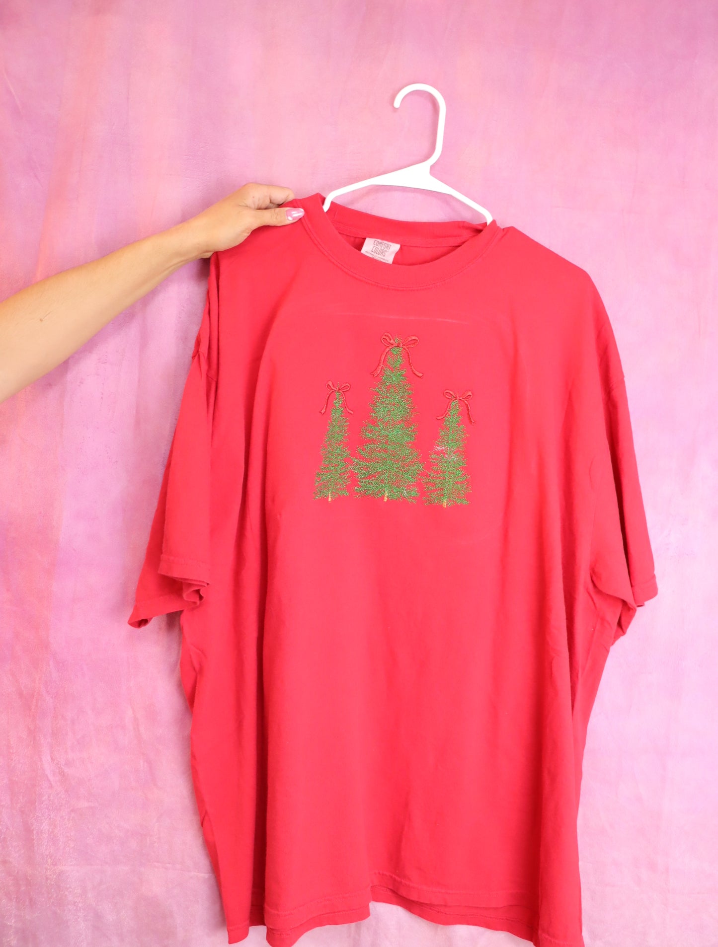 Christmas Trees with Bows Embroidered Shirt