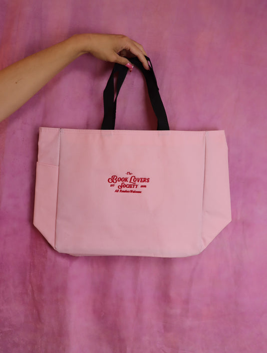 "The Book Lovers Society" Embroidered Tote Bag