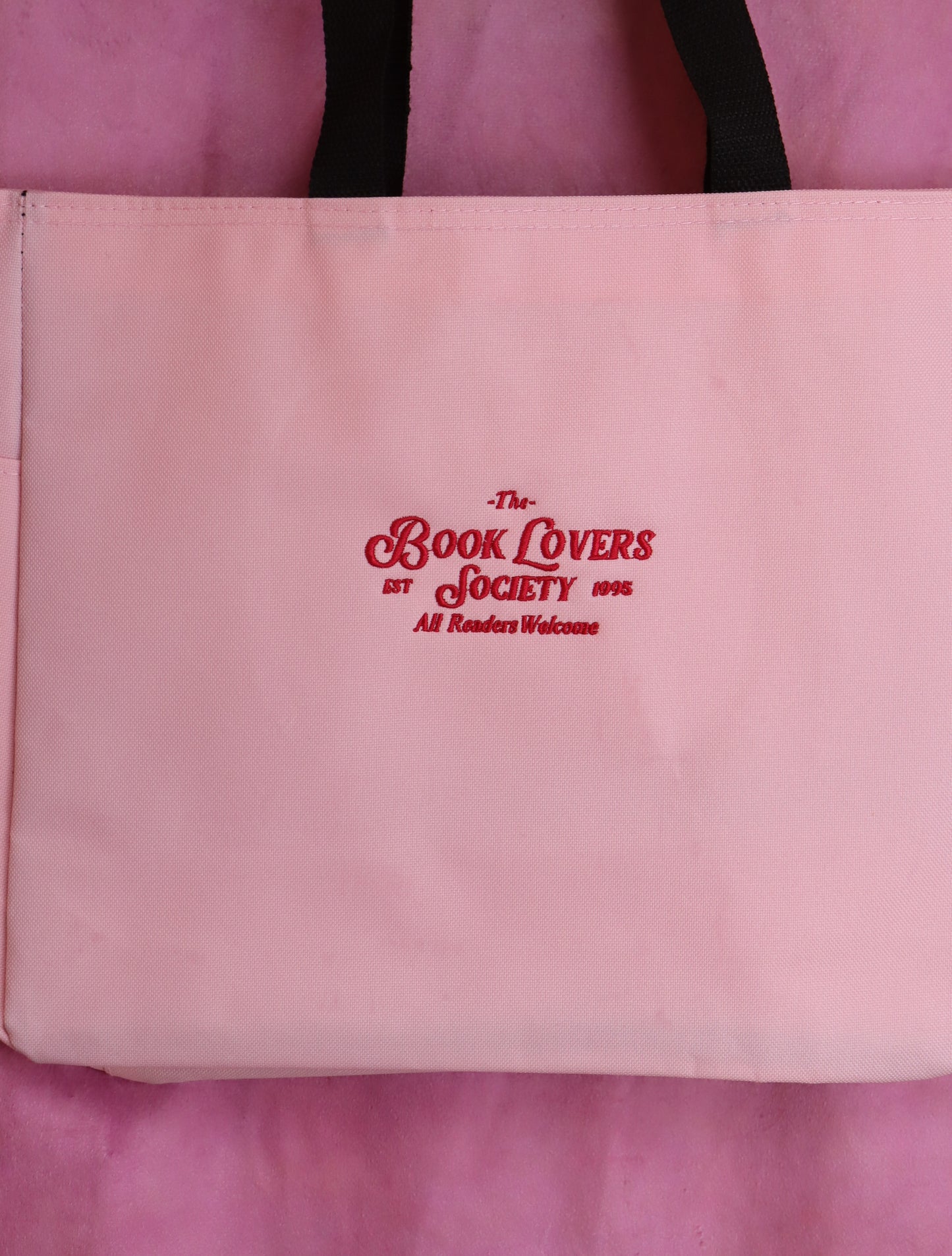 "The Book Lovers Society" Embroidered Tote Bag