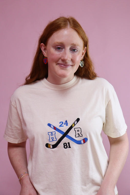 Hockey Stick Heated Rivalry Embroidered Top