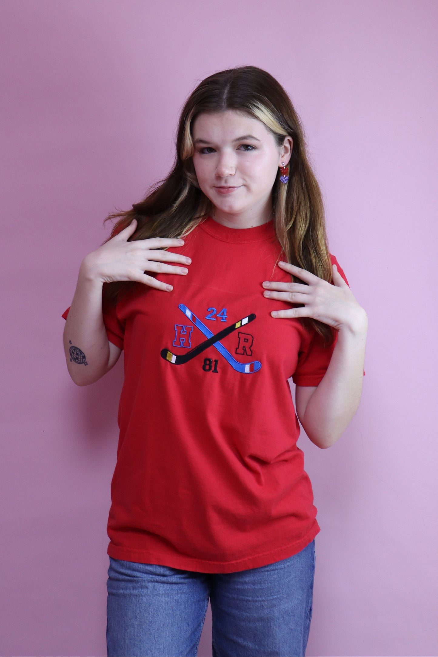 Hockey Stick Heated Rivalry Embroidered Top