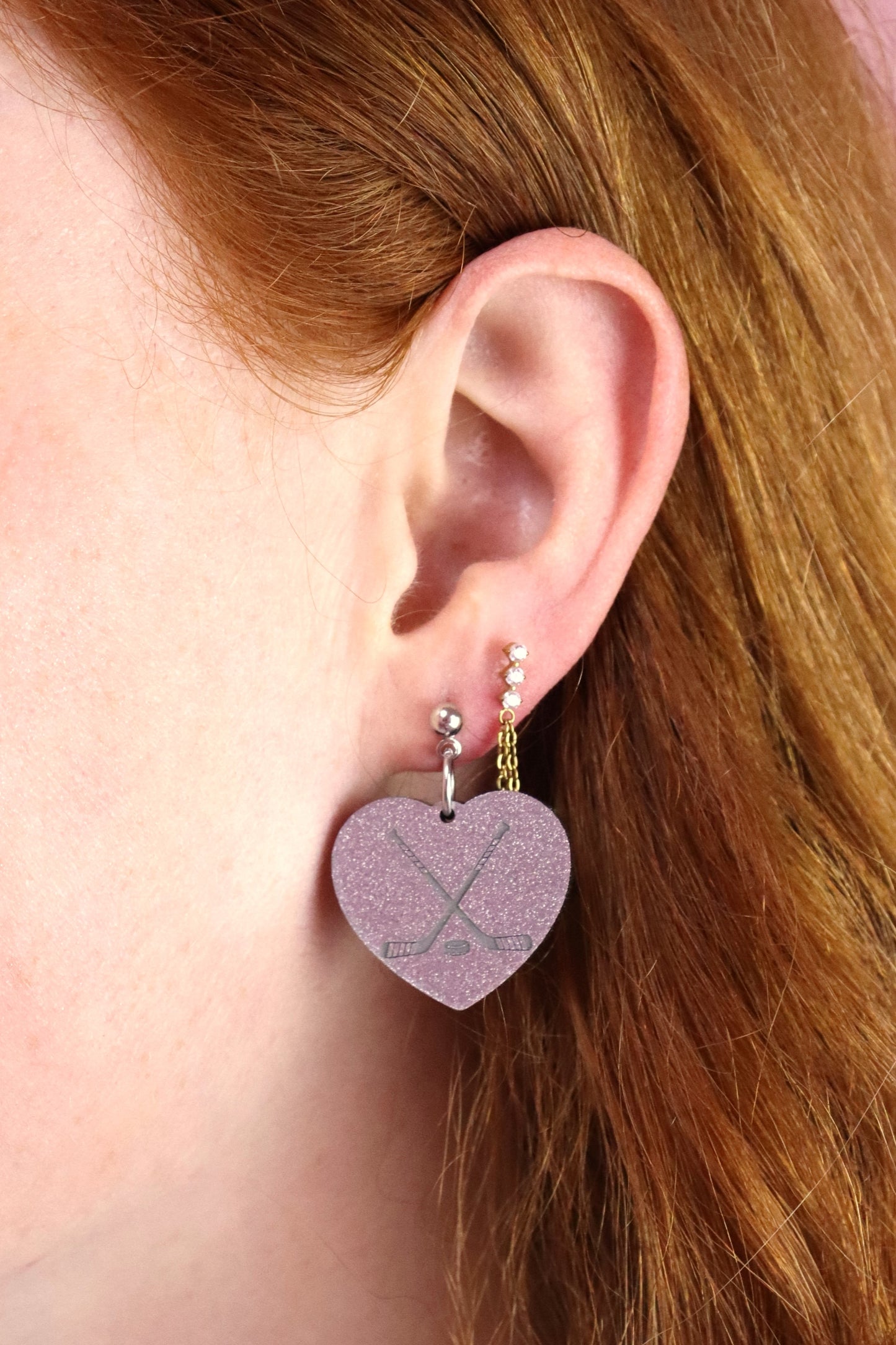 Engraved Hockey Stick Earrings