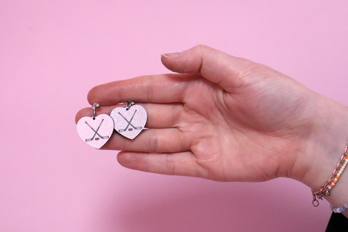 Engraved Hockey Stick Earrings