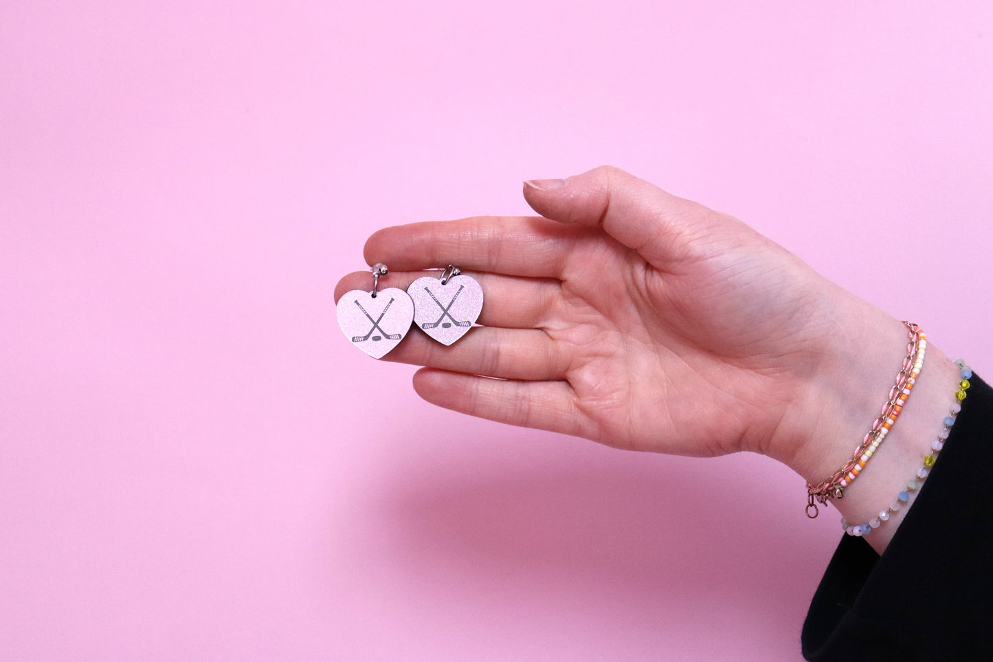 Engraved Hockey Stick Earrings