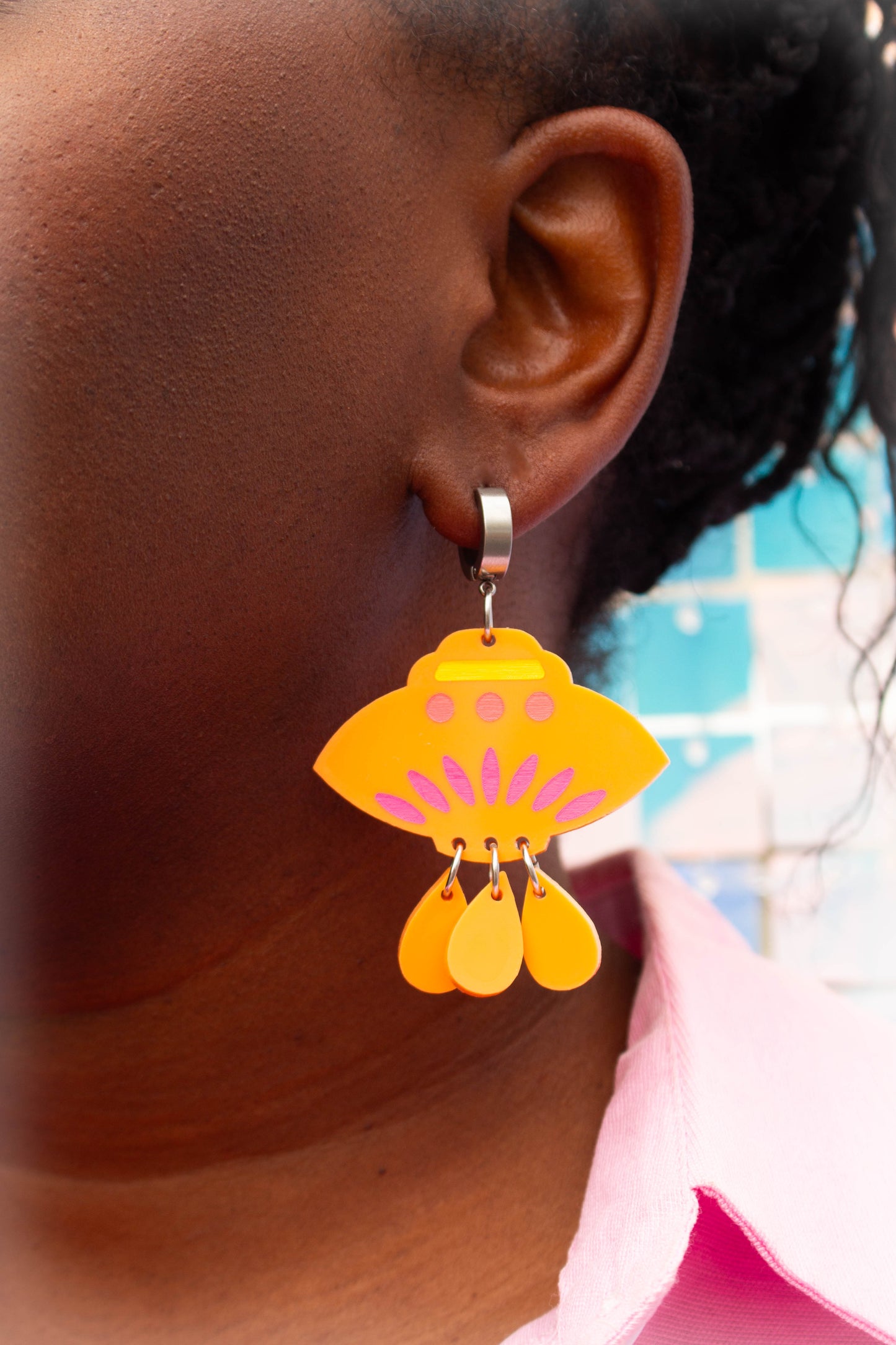 Alien Mismatched Acrylic Statement Earrings