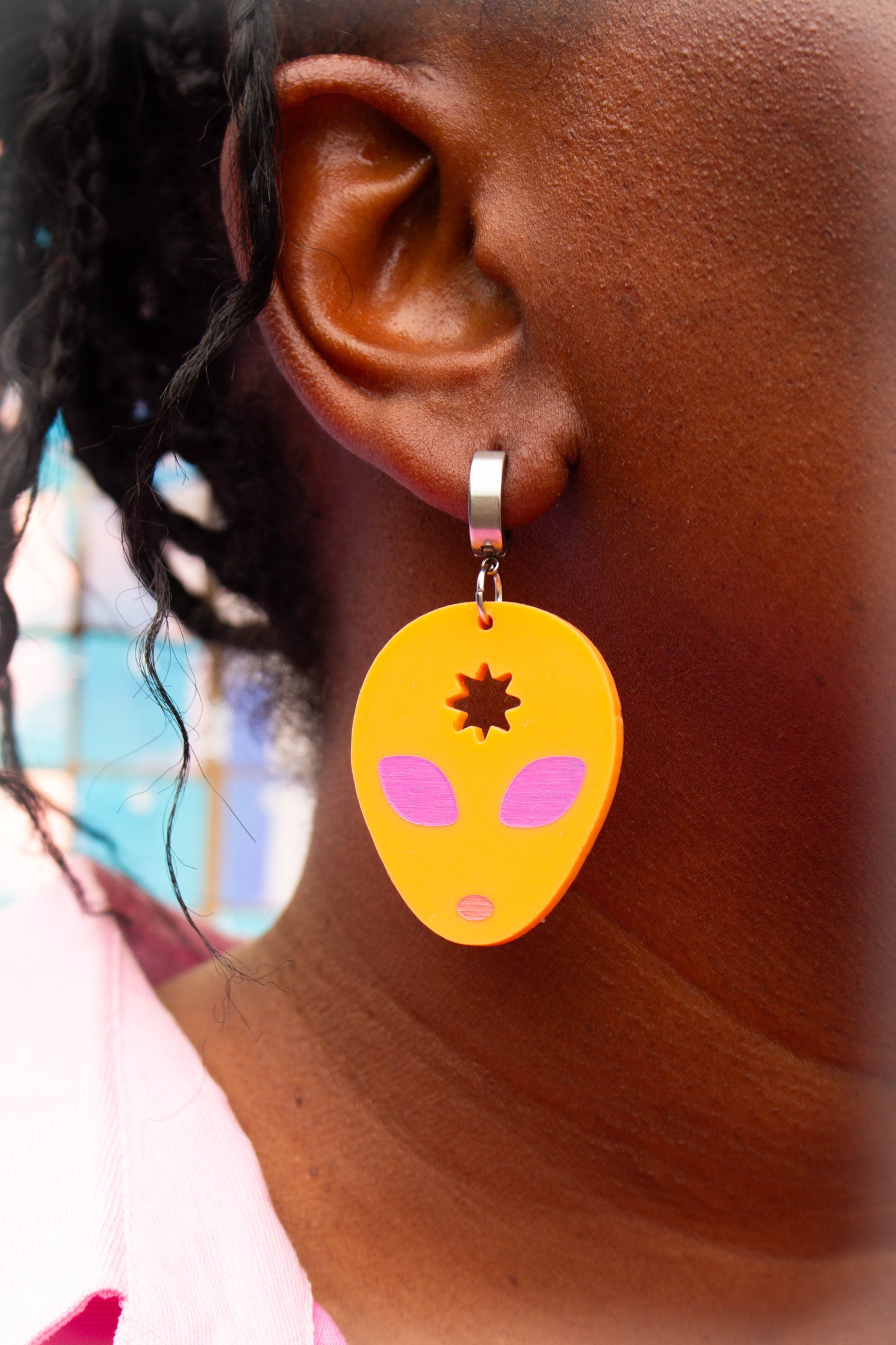 Alien Mismatched Acrylic Statement Earrings