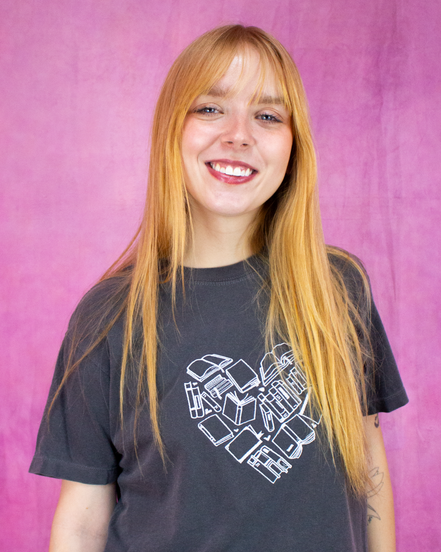 Heart of Books Embroidered Shirt