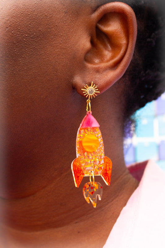 Blasting Off Into the Sunset Acrylic Earrings