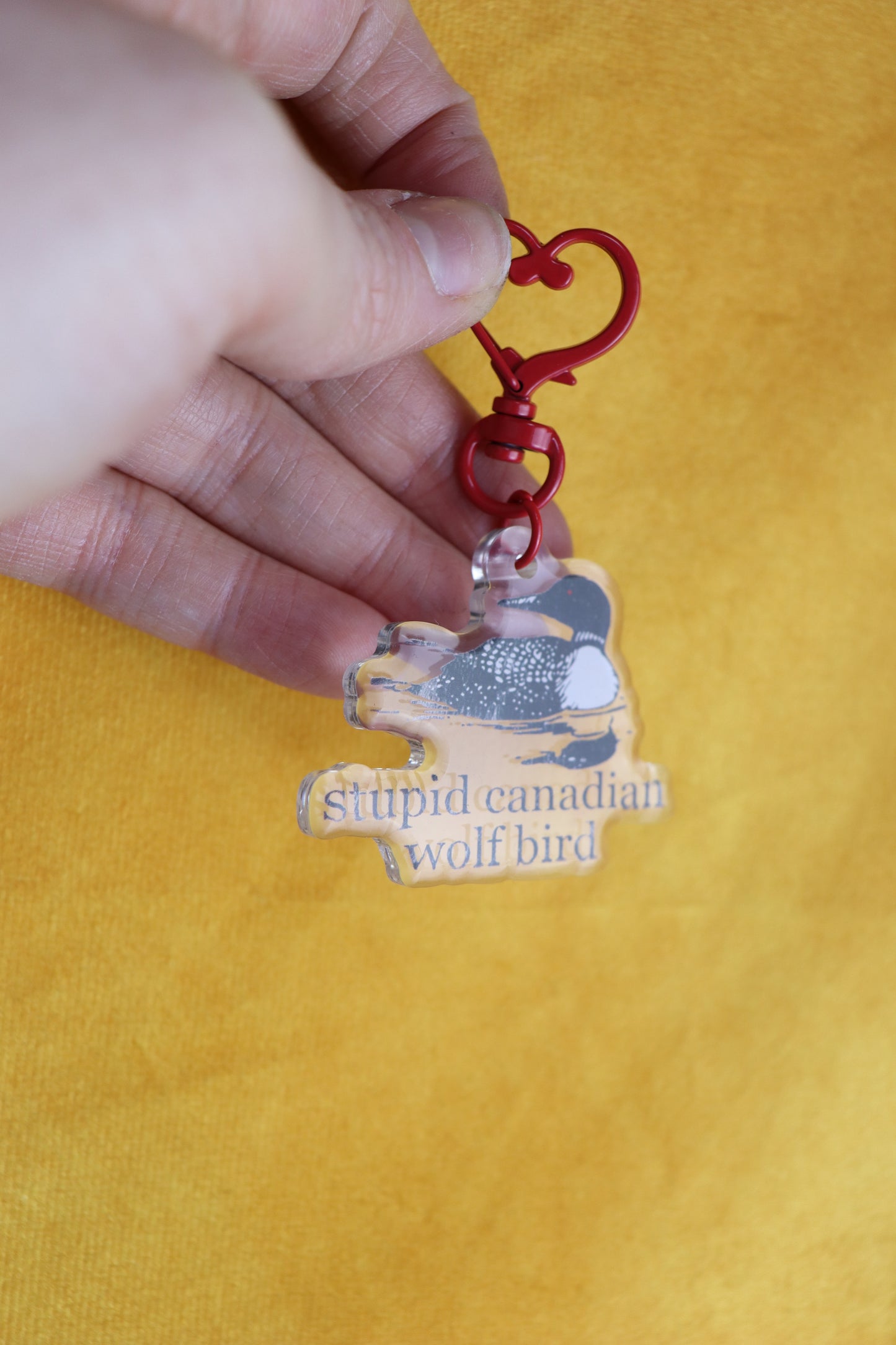 Stupid Canadian Wolf Bird Heated Rivalry Bag Charm Keychain