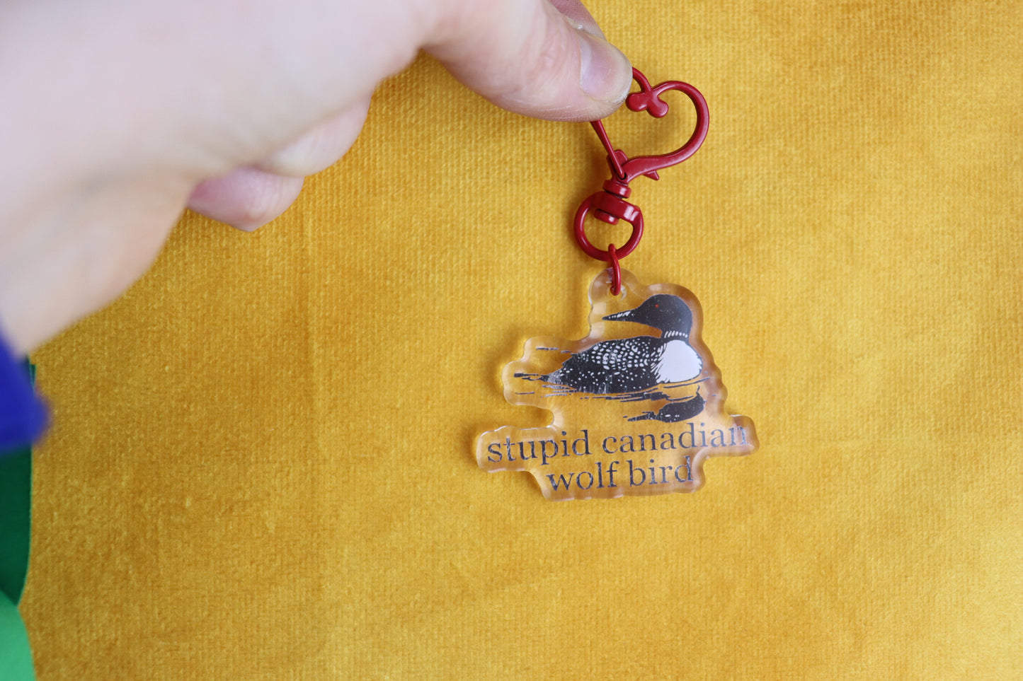 Stupid Canadian Wolf Bird Heated Rivalry Bag Charm Keychain
