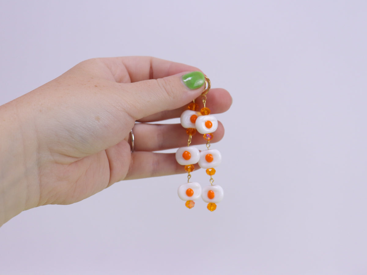 Glass Egg Dangle Earrings