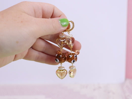 “Bear”y Beautiful Glass Earrings