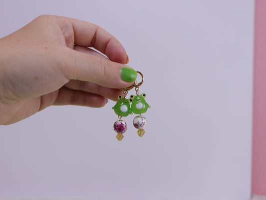 Whimsy Glass Frog Mini Dangles