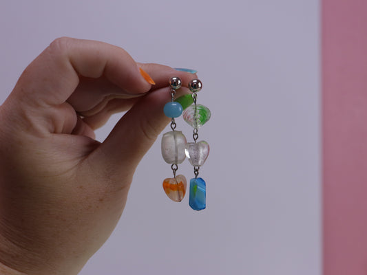 Summer Glass Blue Mismatched Earrings
