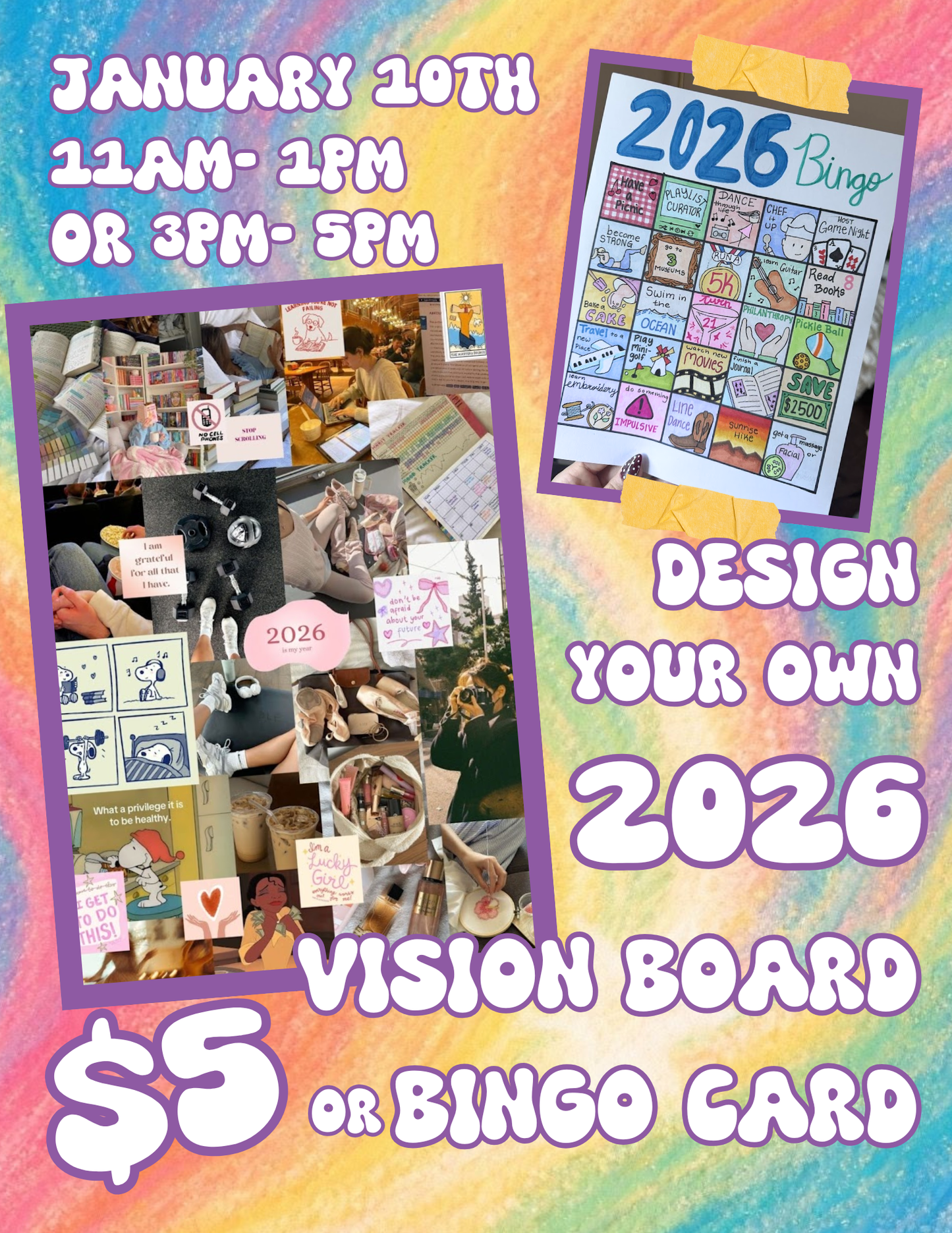 1/10/26 Vision Board or Bingo Board Craft