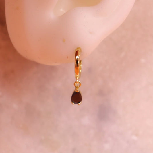 Black Gem Drop - Mix and Match Earring