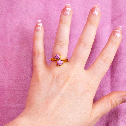 Double Stone Titanium Ring