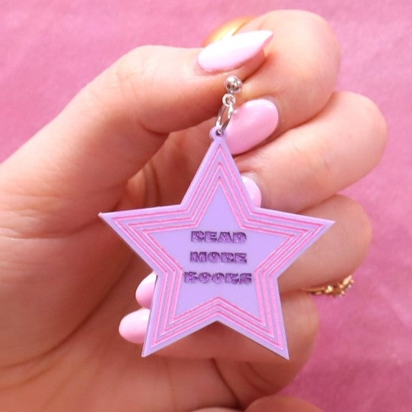 "Read More Books" Star Earrings