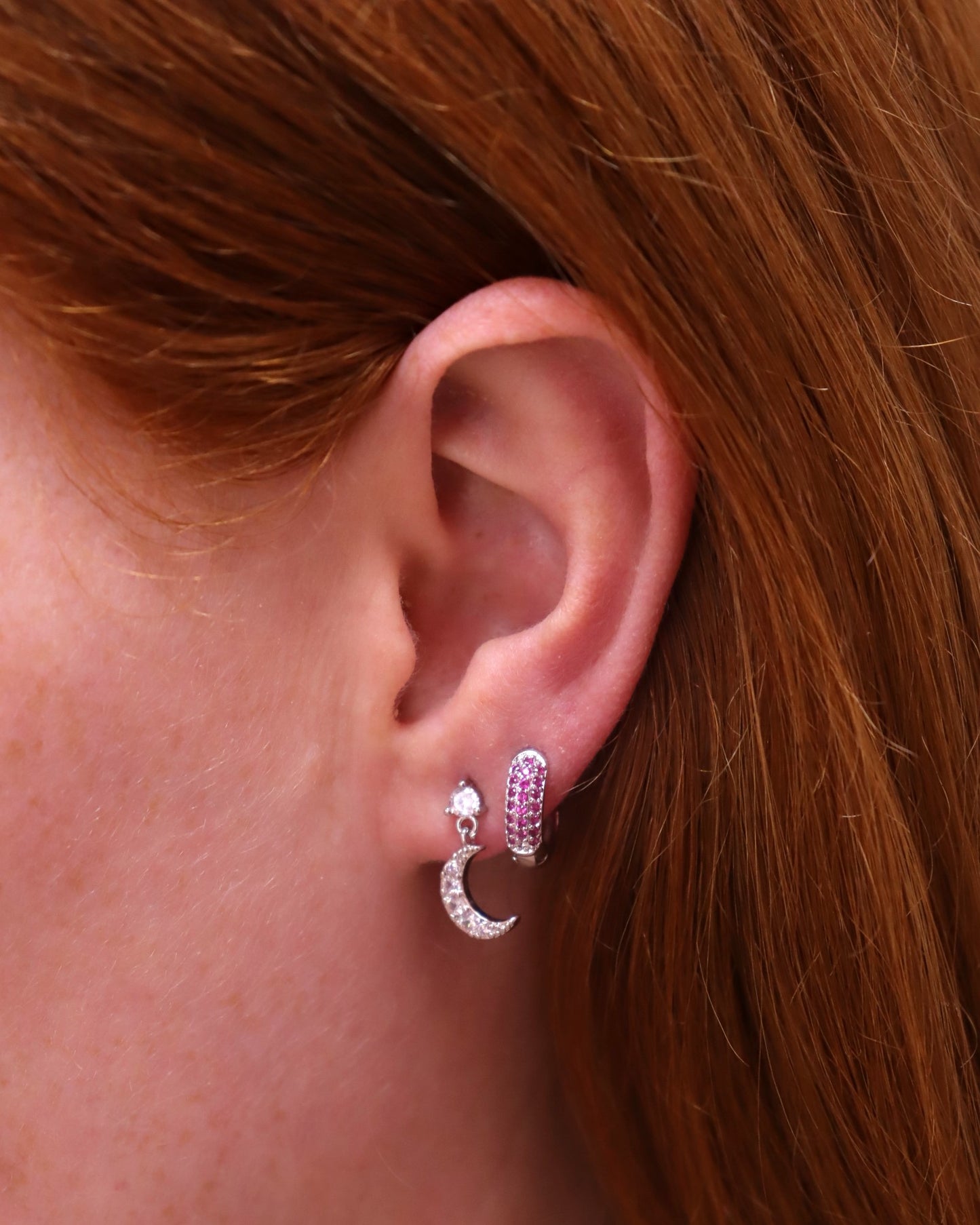 Glimmering Magenta Hoop - Mix and Match Earring