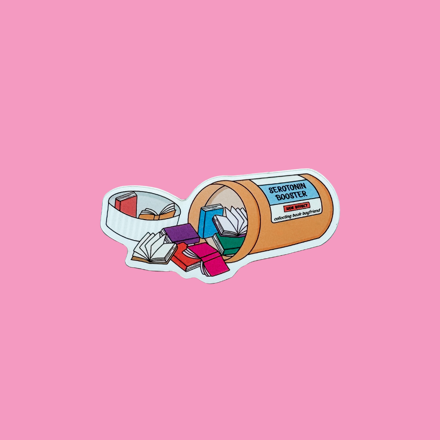 Serotonin Booster Bookish Vinyl Sticker