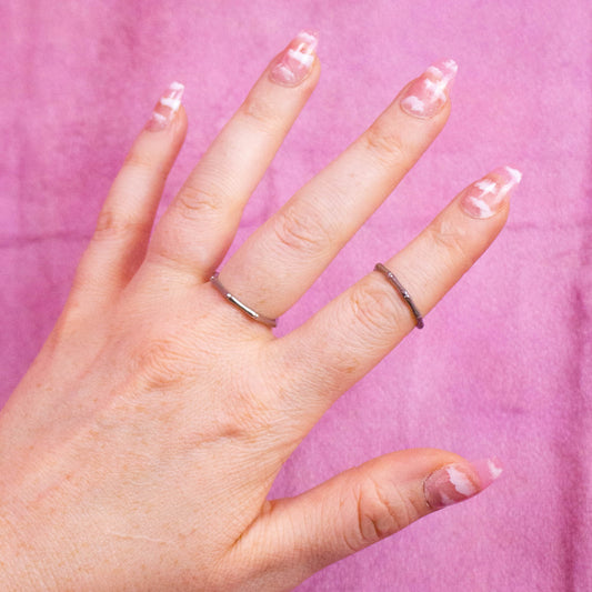 Slim Nonagon Titanium Ring