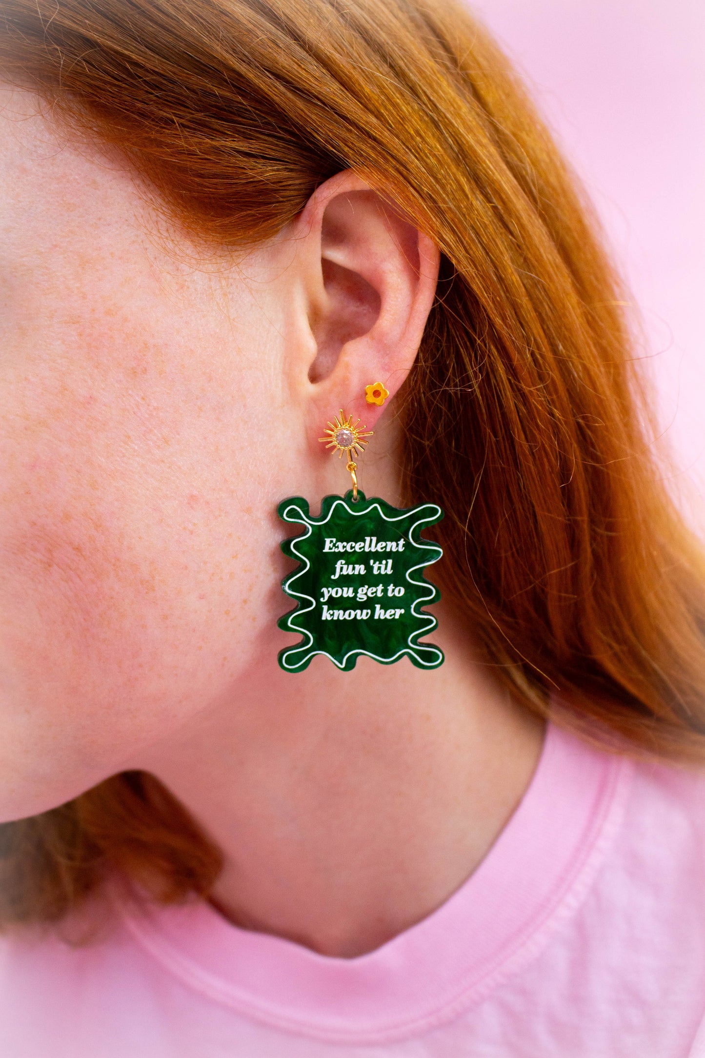 "Excellent Fun 'Till You Get to Know Her" Earrings