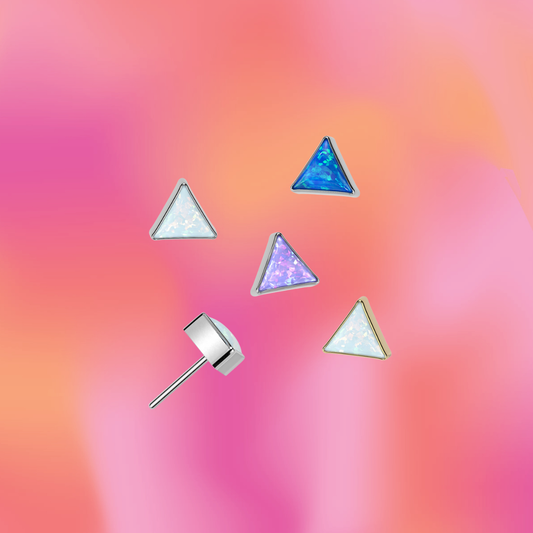 Opal Triangle Bezel Flat Back Stud