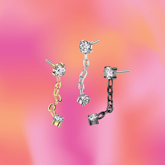 Dangly Shimmer Flat Back Stud