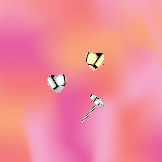 Heart Flat Back Stud