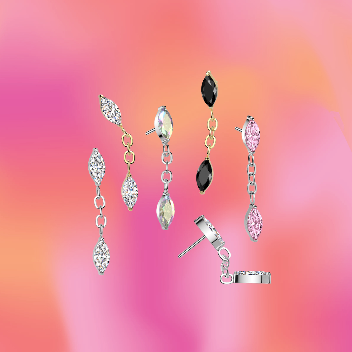 Gem Duo Flat Back Stud