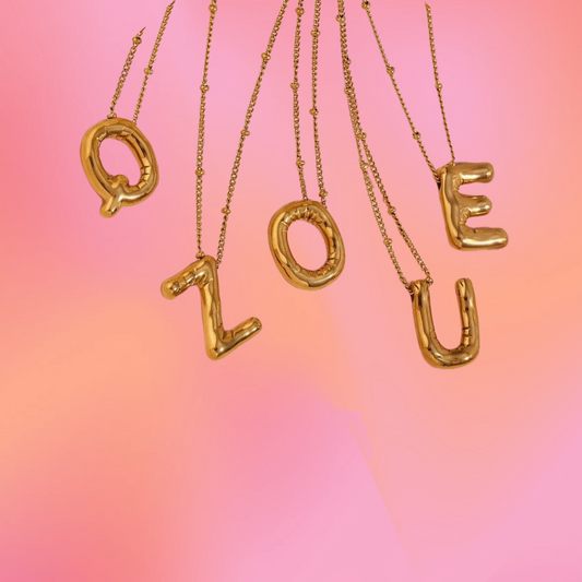 Balloon Letter Necklace-Stainless Steel