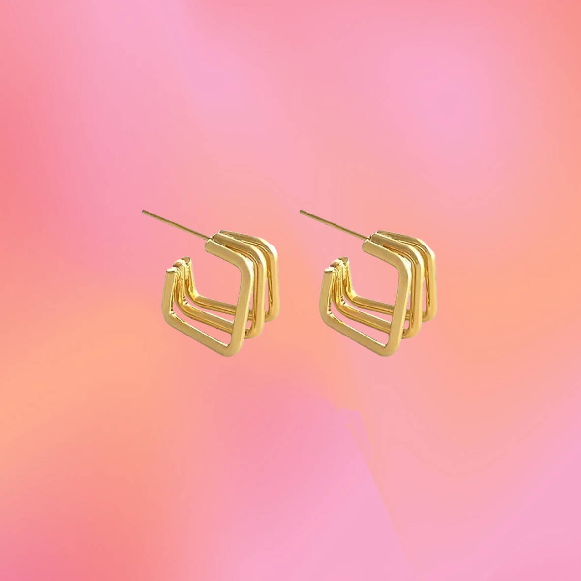 Titanium Square Cutout Hoops