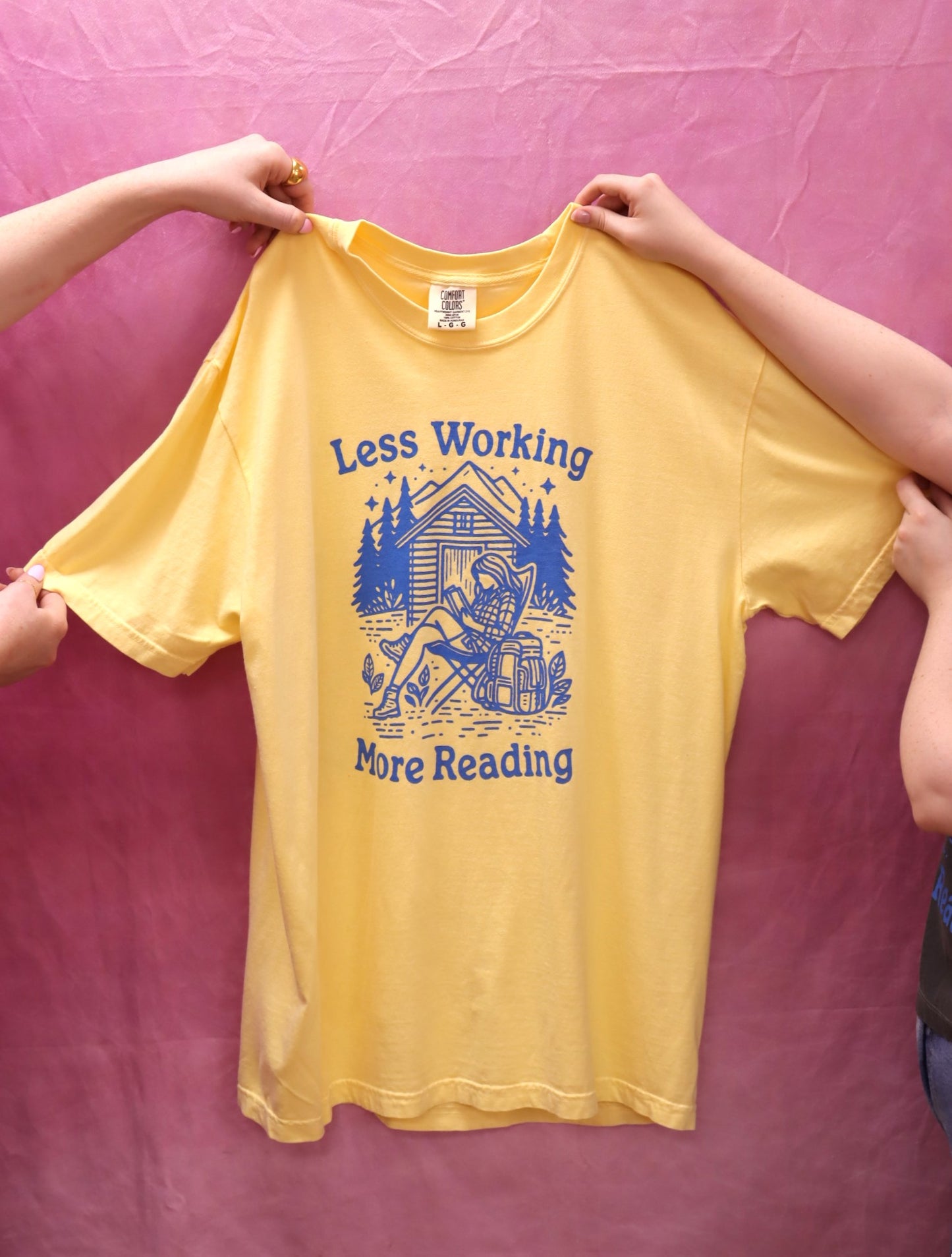 "Less Working, More Reading" Screen-printed Shirts