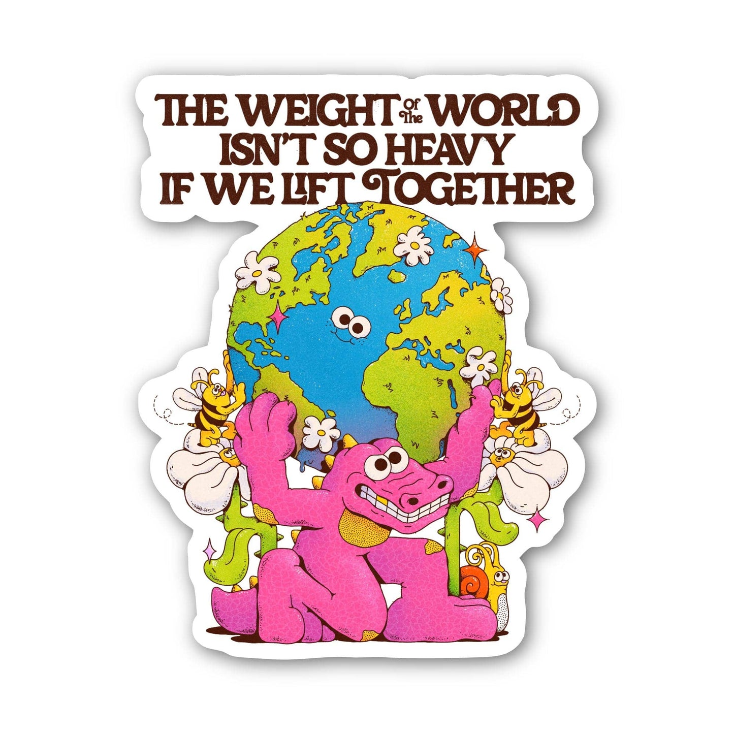 Lift Together Alligator World Inspirational Sticker