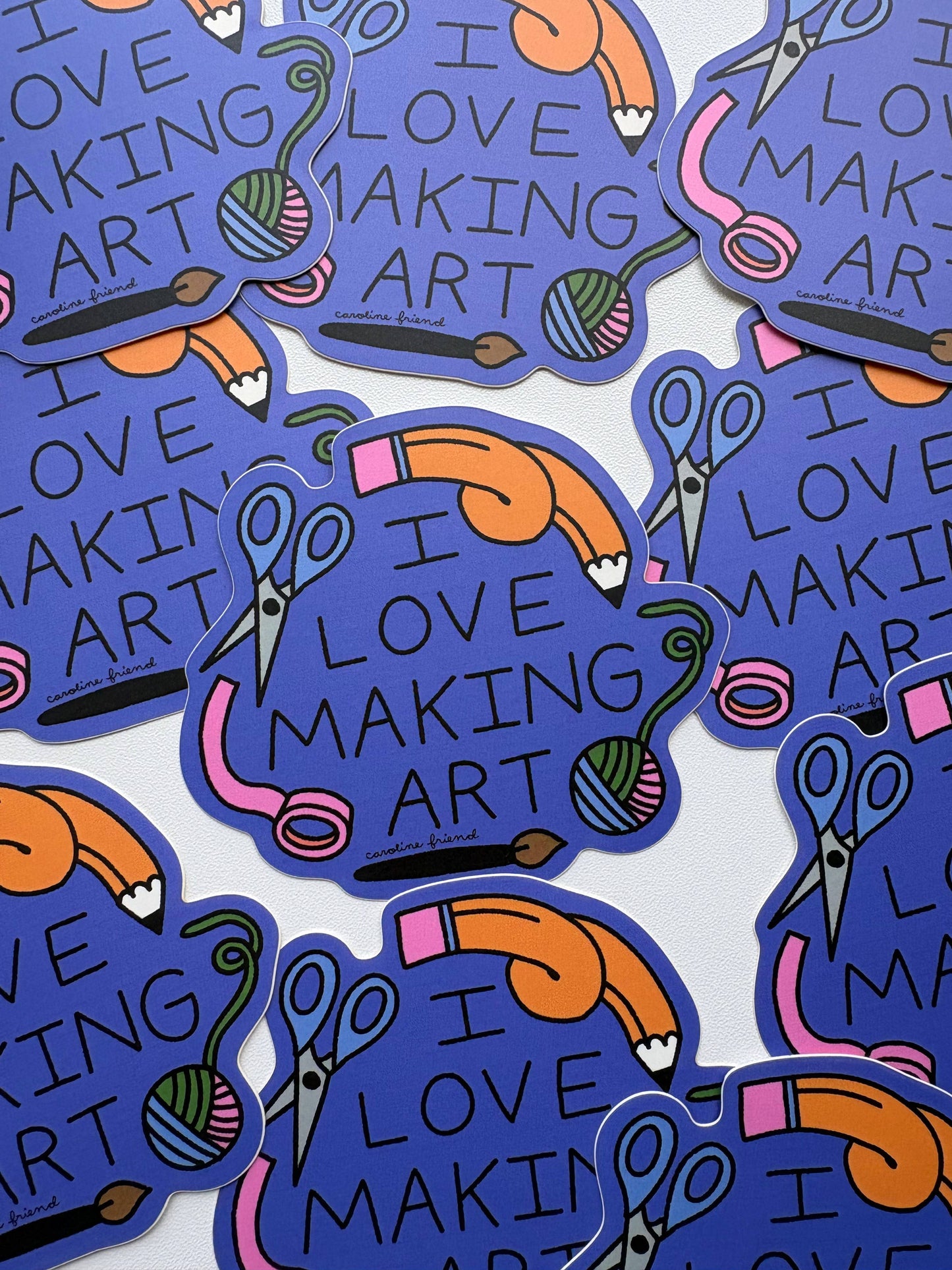 I Love Making Art Sticker | Waterproof Vinyl Crafty Doodle