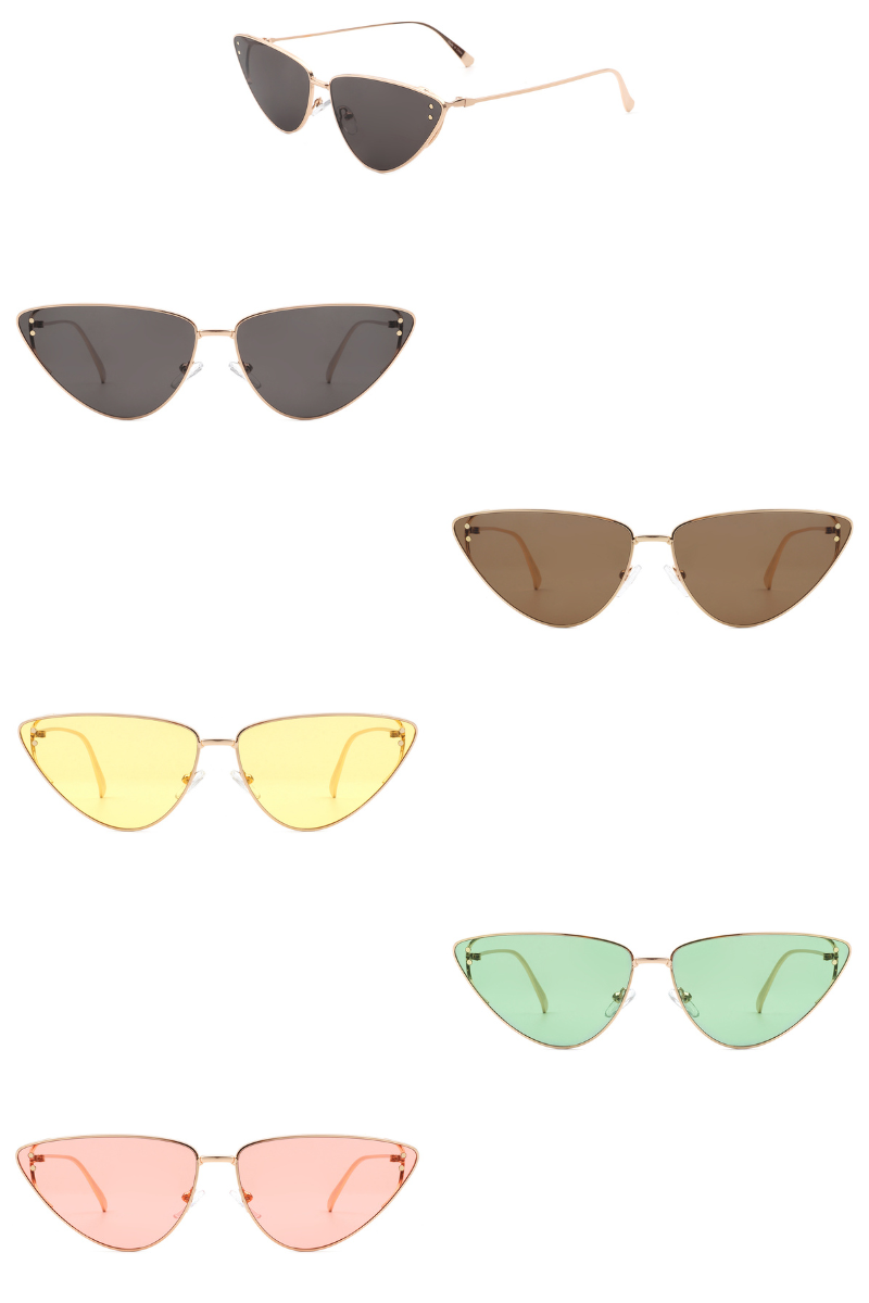Retro Tinted Flat Lens Fashion Cat Eye Sunglasses: No Packaging