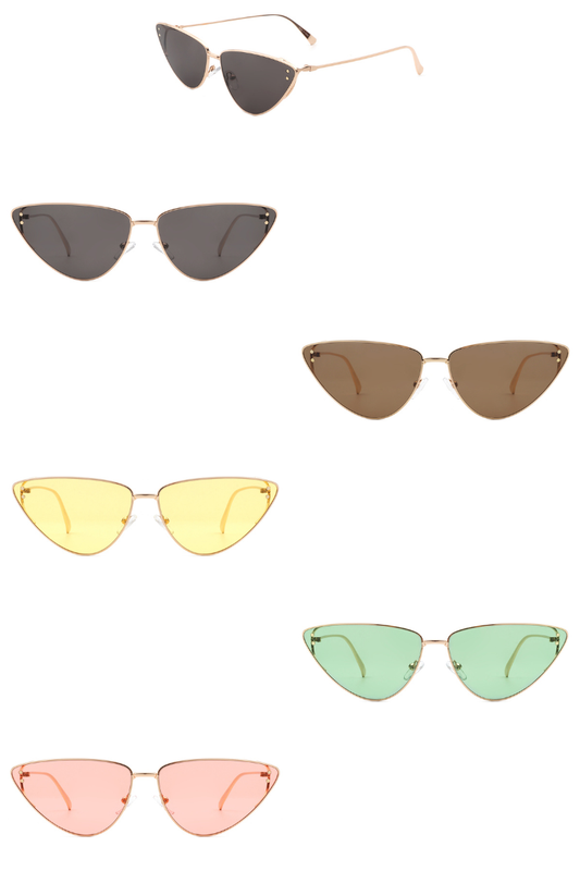 Retro Tinted Flat Lens Fashion Cat Eye Sunglasses: No Packaging